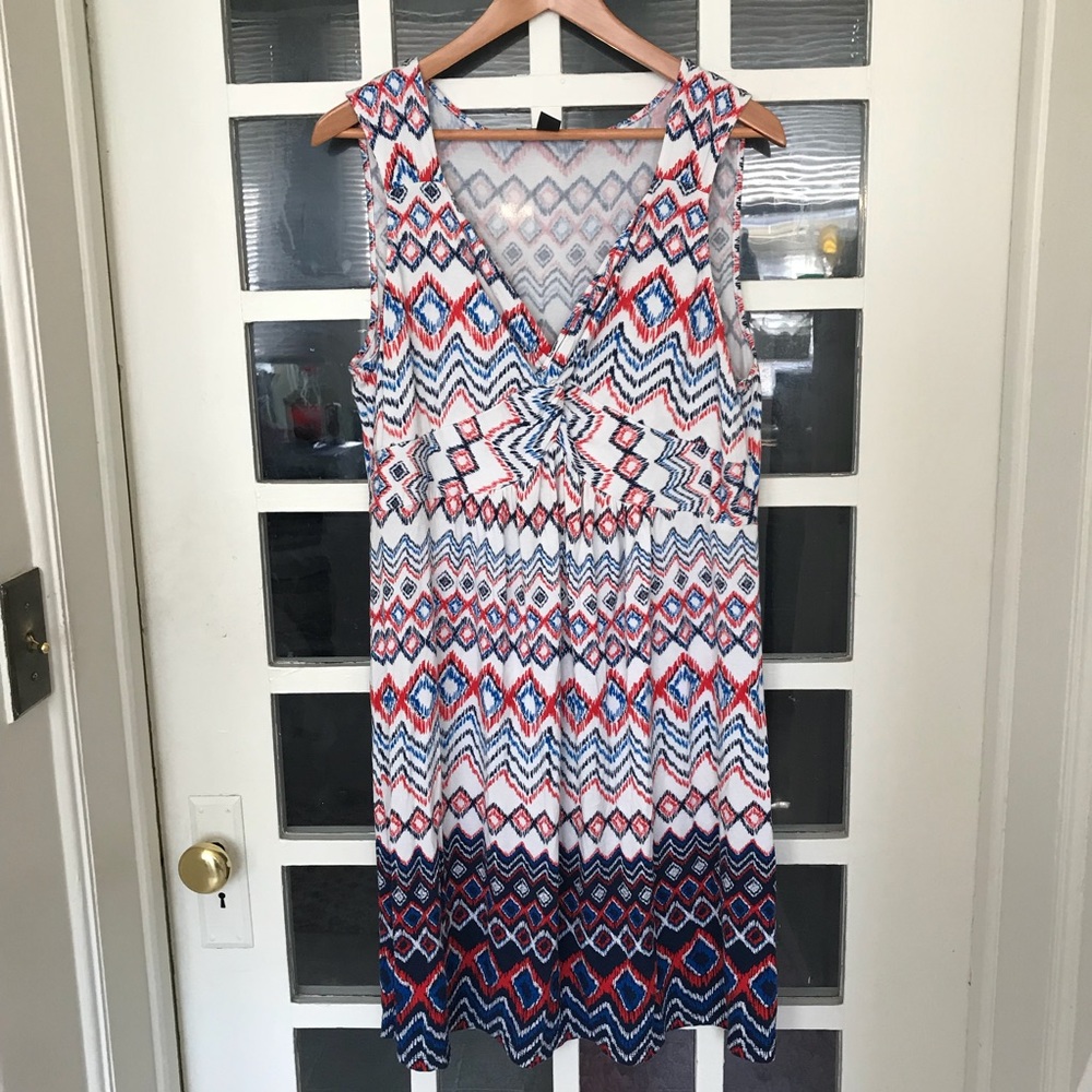 Aztec print, t shirt knit, sundress